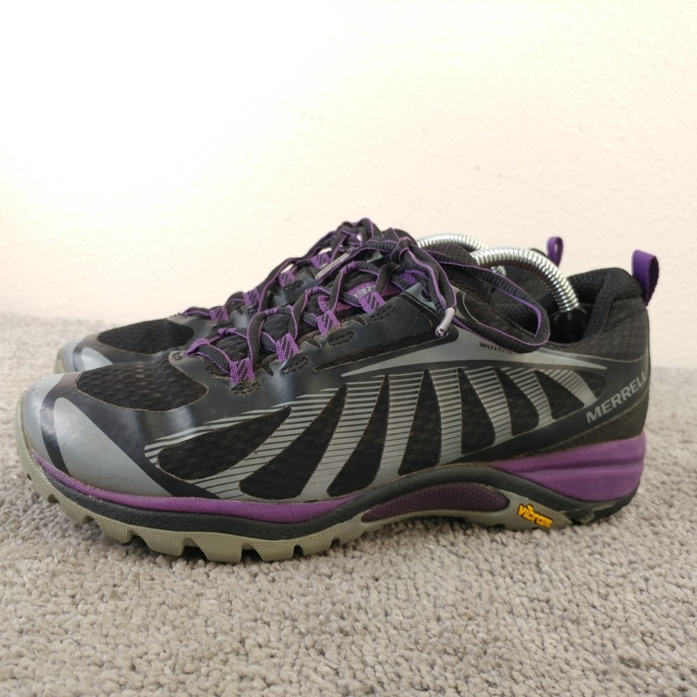 Merrell Siren Edge 3 Trail Hiking Shoes Womens 8 Gray Purple Sneakers J034442